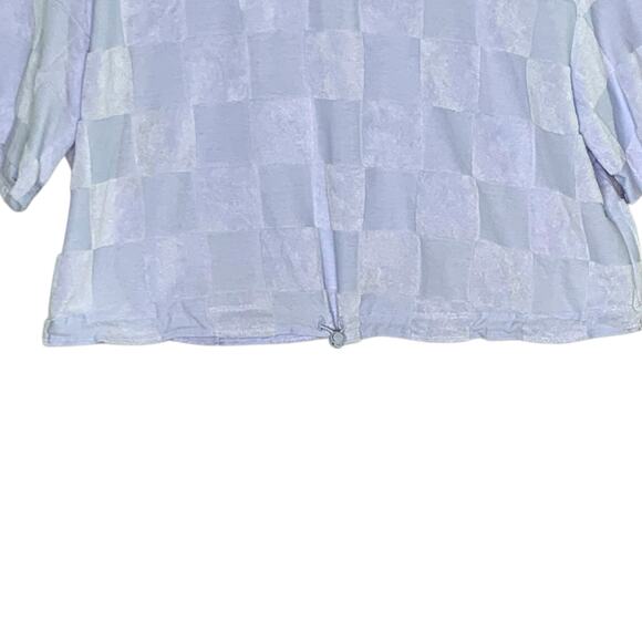 UGG M Teagin Check Short Sleeve Top Cotton Blend Ocean Fog Textured Sports - Picture 6 of 13